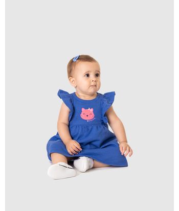 Conjunto Infantil Menina Vestido + Calcinha Em Malha Texturizada Malwee Kids