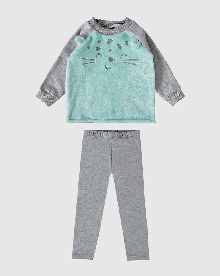 Conjunto Infantil Menina Blusão + Aplique Em Pelúcia Malwee Kids