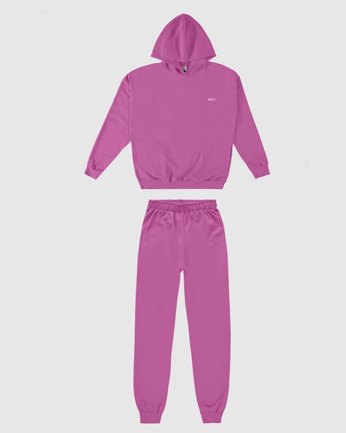 Conjunto Menina Blusão E Calça Jogger Em Moletom Flanelado Malwee Kids