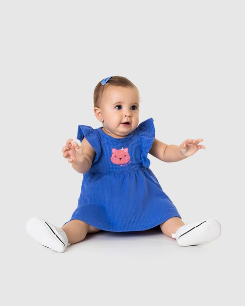 Conjunto Infantil Menina Vestido + Calcinha Em Malha Texturizada Malwee Kids
