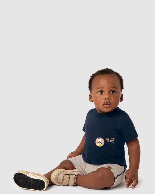 Conjunto Menino Bermuda Listrada Em Moletom Piquet - Carinhoso