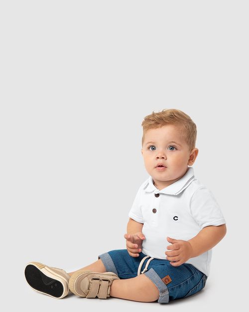 Conjunto Menino Camisa Polo Em Algodão - Carinhoso