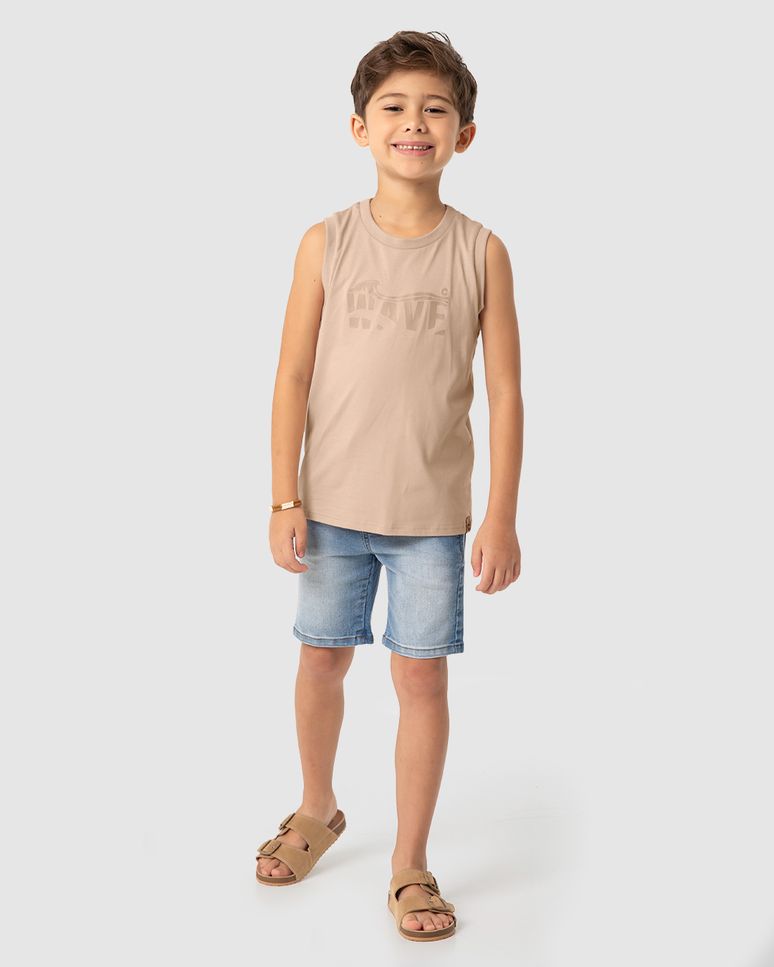 Regata Menino Estampa HD Wave Em Algodão - Carinhoso