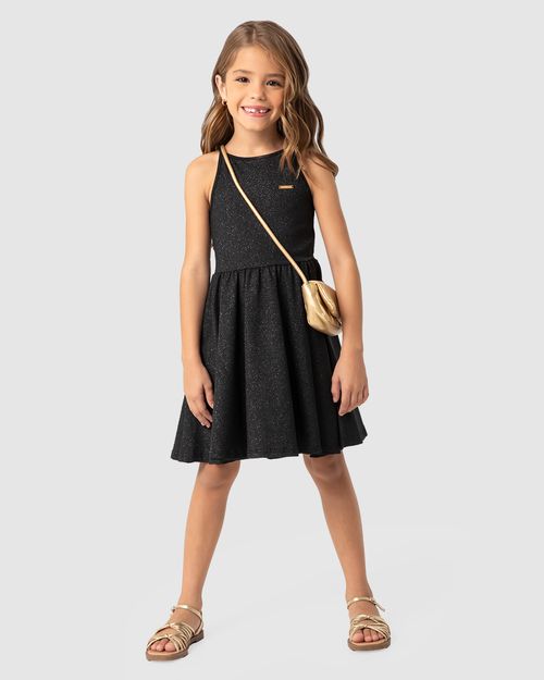 Vestido Menina Regata Em Algodão Com Glitter - Carinhoso