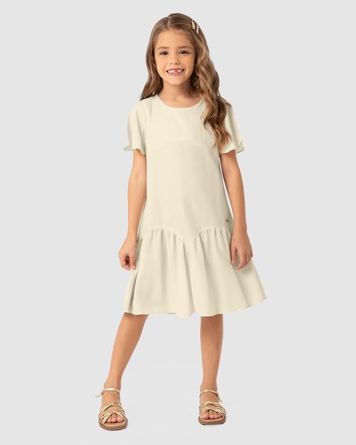 Vestido Menina Amplo Manga Godê Em Viscose Lurex - Carinhoso
