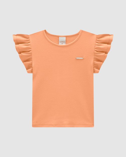 Blusa Menina Manga Babado Em Ribana - Carinhoso