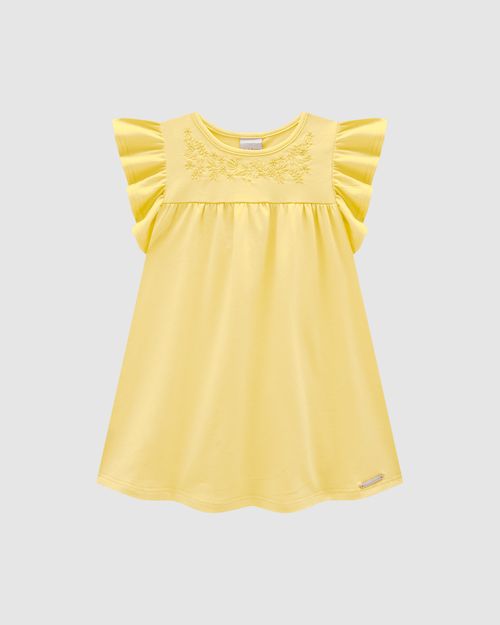 Vestido Menina Detalhe Bordado Em Algodão - Carinhoso