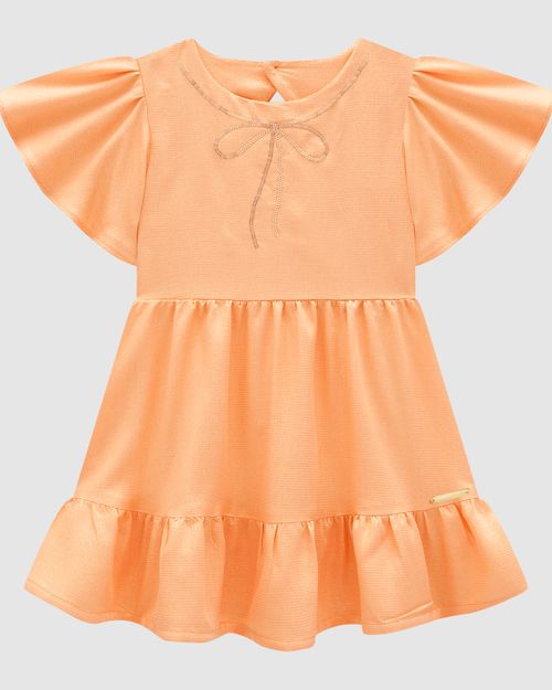 Vestido Menina Bordado Lantejoulas Em Viscose Lurex - Carinhoso