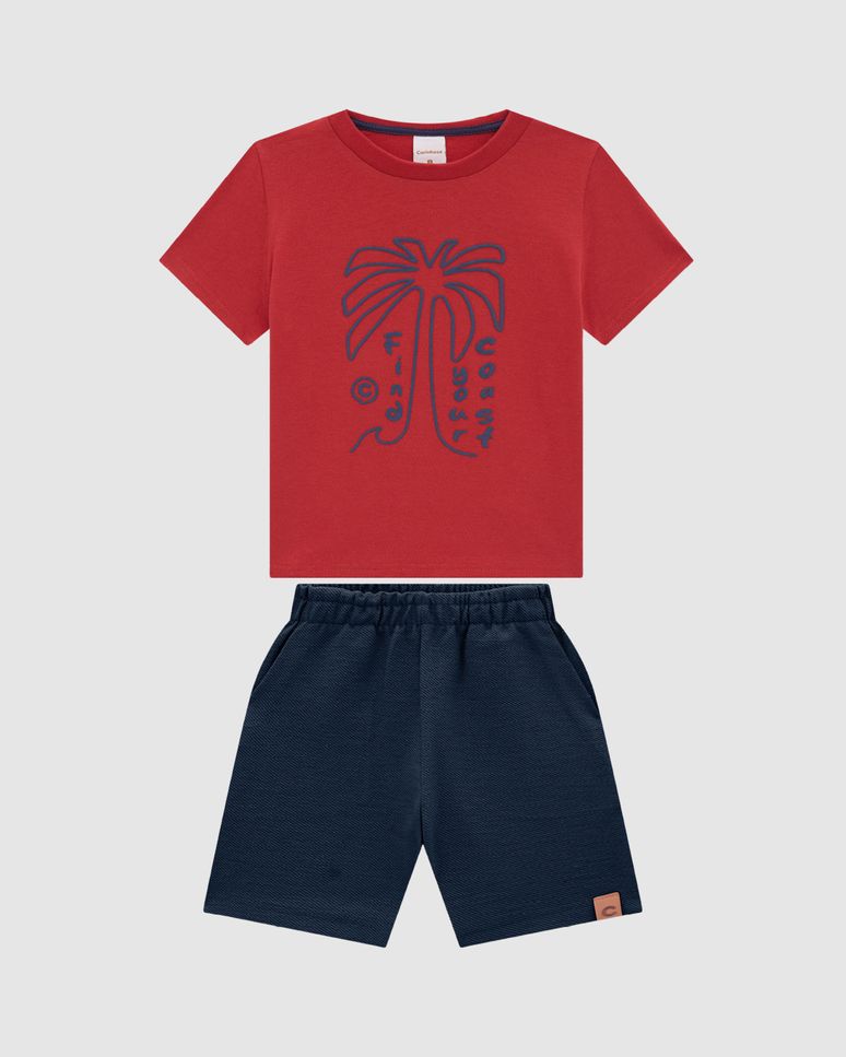 Conjunto Menino Find Your Coast Em Algodão - Carinhoso