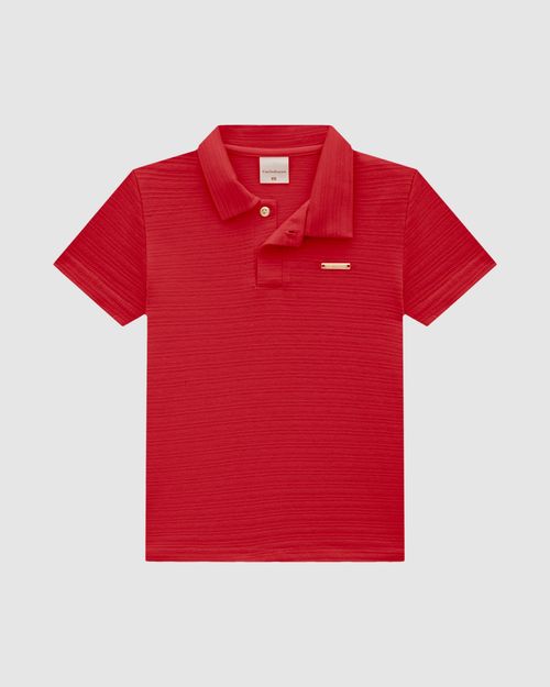 Blusa Menina Polo Em Malha Texturizada - Carinhoso