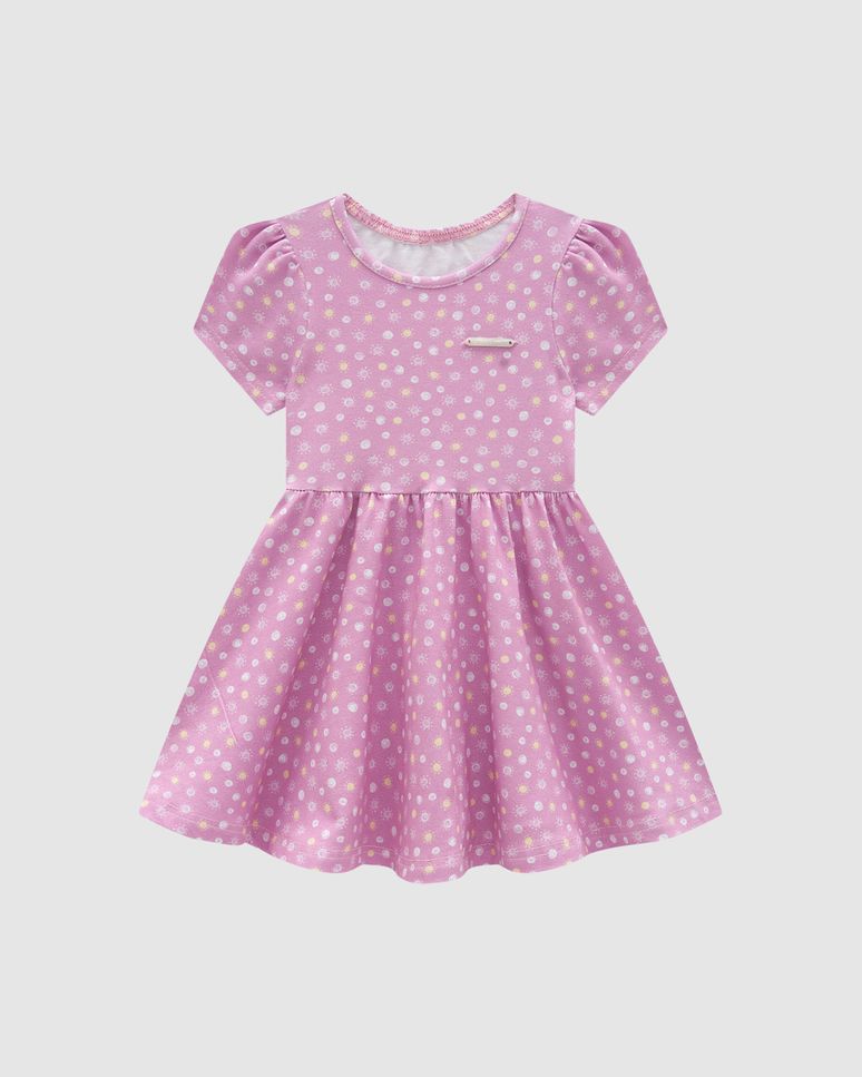 Vestido Menina Estampa Sol Em Algodão - Carinhoso