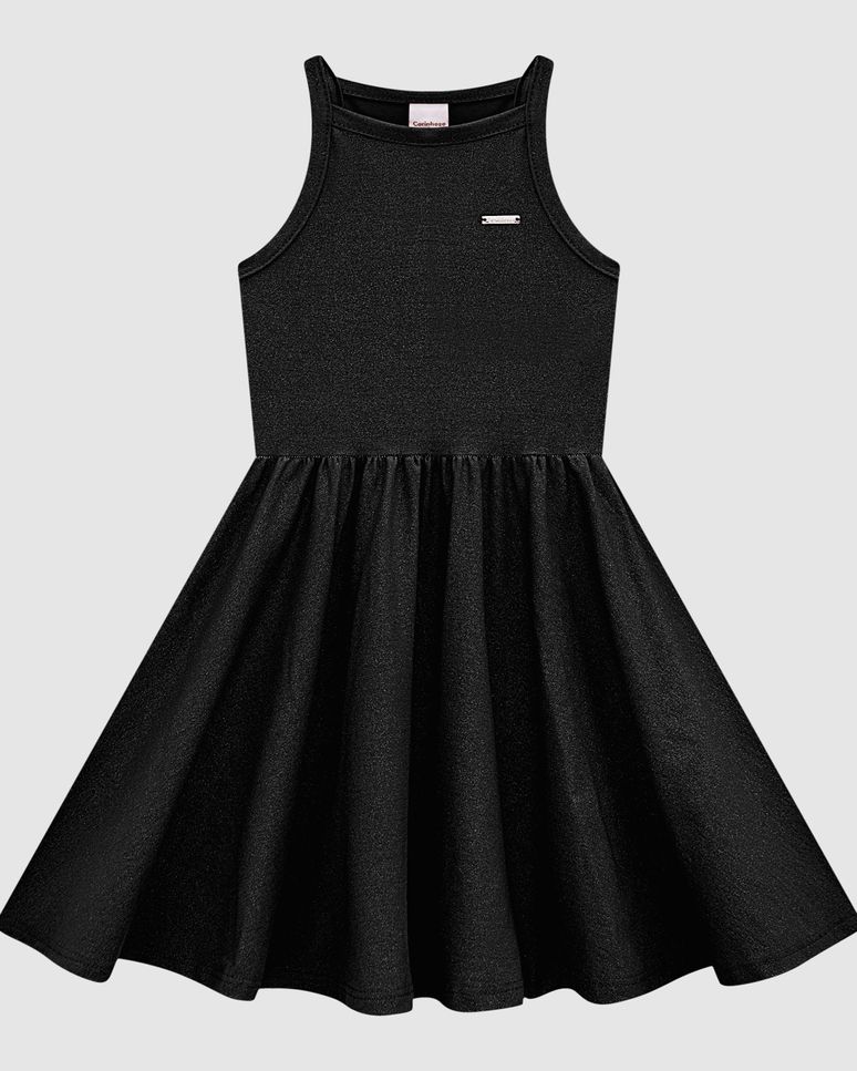Vestido Menina Regata Em Algodão Com Glitter - Carinhoso