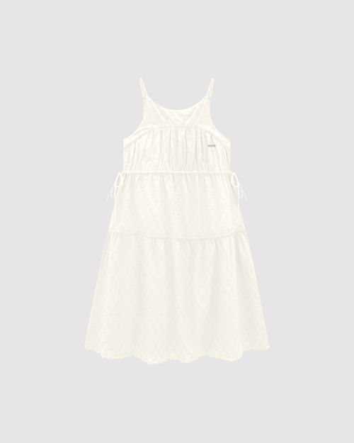 Vestido Menina Midi Alça Regulável Em Laise Algodão - Carinhoso