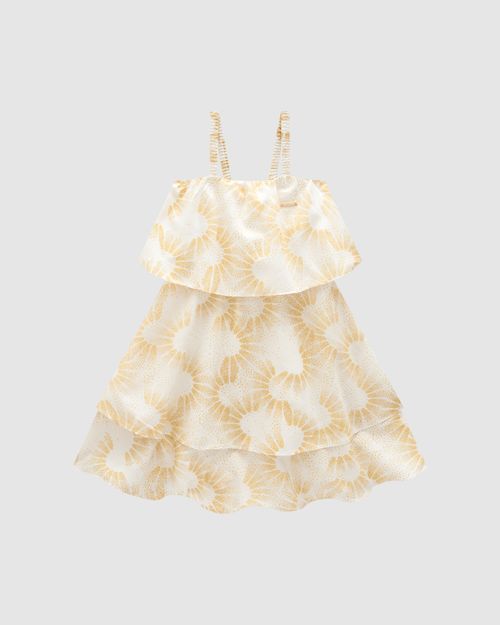 Vestido Menina Decote Reto Em Viscose - Carinhoso