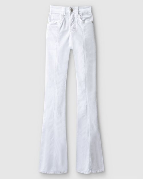Calça Feminina Bootcut Cintura Alta Em Sarja Com Elastano - ENFIM