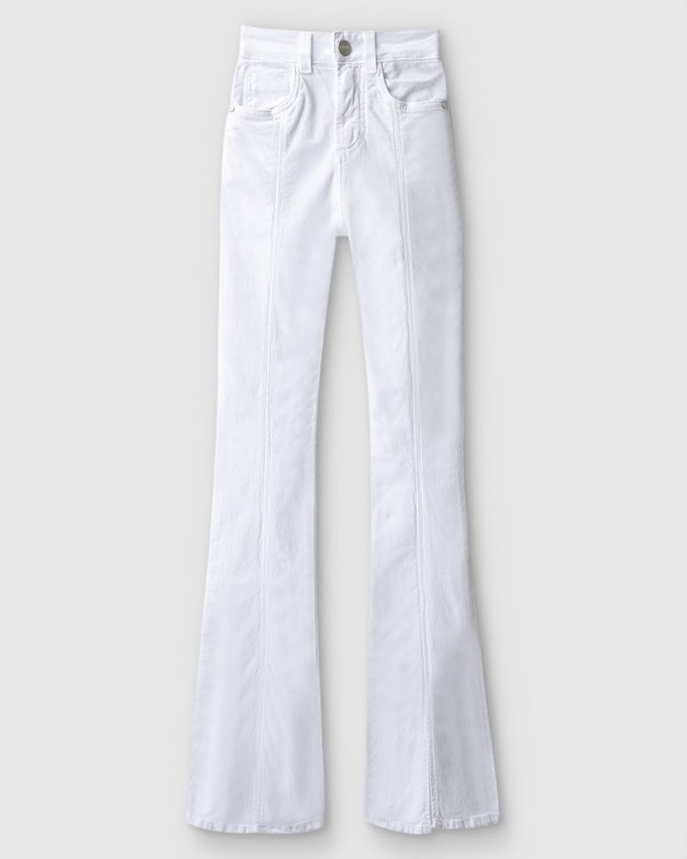 Calça Feminina Bootcut Cintura Alta Em Sarja Com Elastano - ENFIM