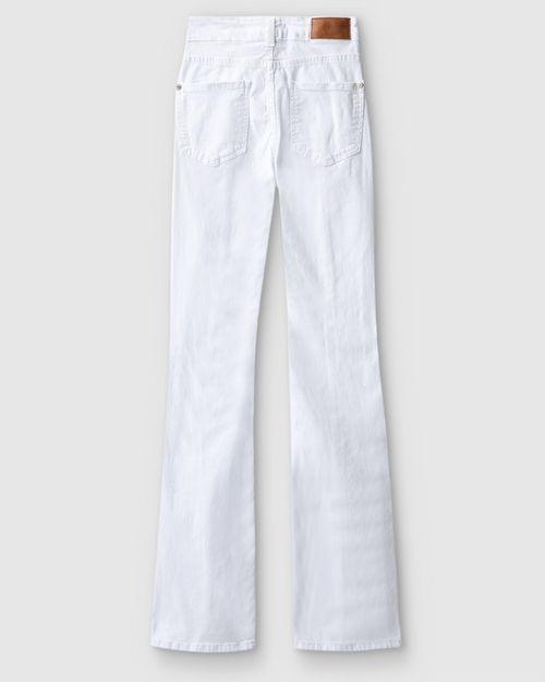 Calça Feminina Bootcut Cintura Alta Em Sarja Com Elastano - ENFIM