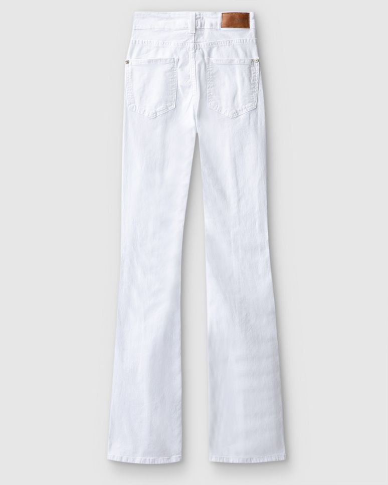 Calça Feminina Bootcut Cintura Alta Em Sarja Com Elastano - ENFIM