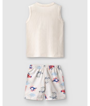 Pijama Infantil Menino Regata E Shorts Estampa Brilha No Escuro Malwee Kids
