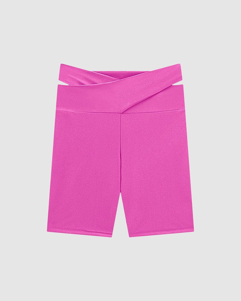 Shorts Feminino Cós Transpassado Em Malha Brilho Com Proteção UV50+ - ENFIM