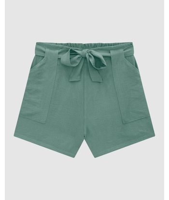 Shorts Clochard Feminino Com Amarração Em Viscose - ENFIM