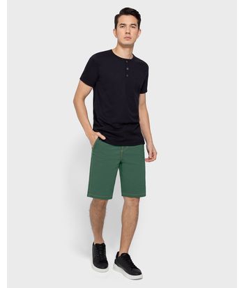 Bermuda Masculina Tradicional Cadarço Frontal Em Sarja Com Elastano - ENFIM