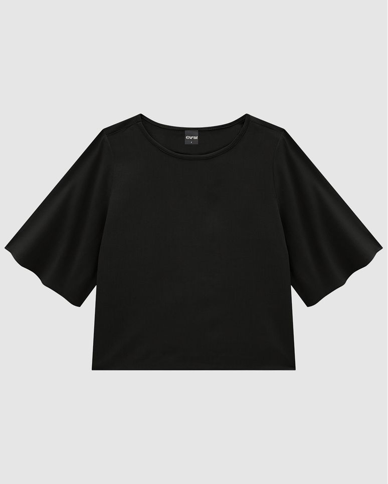 Blusa Box Feminina Manga 3/4 Em Viscose - ENFIM