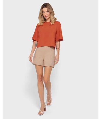Blusa Box Feminina Manga 3/4 Em Viscose - ENFIM