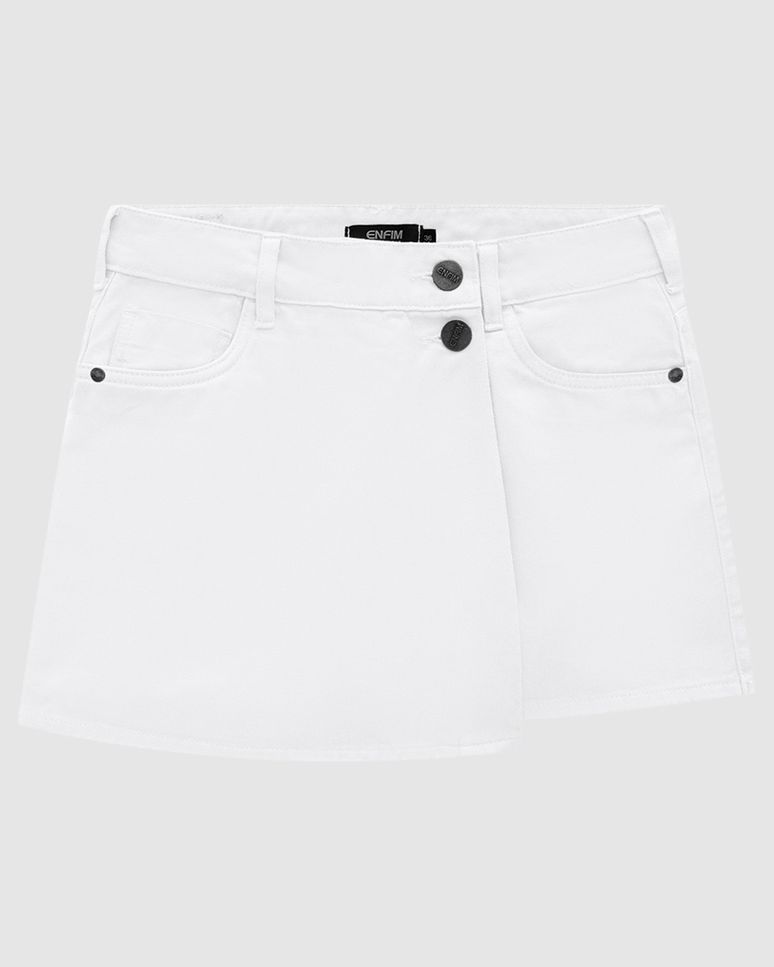 Shorts Saia Feminino Botões Frontais Em Sarja - ENFIM