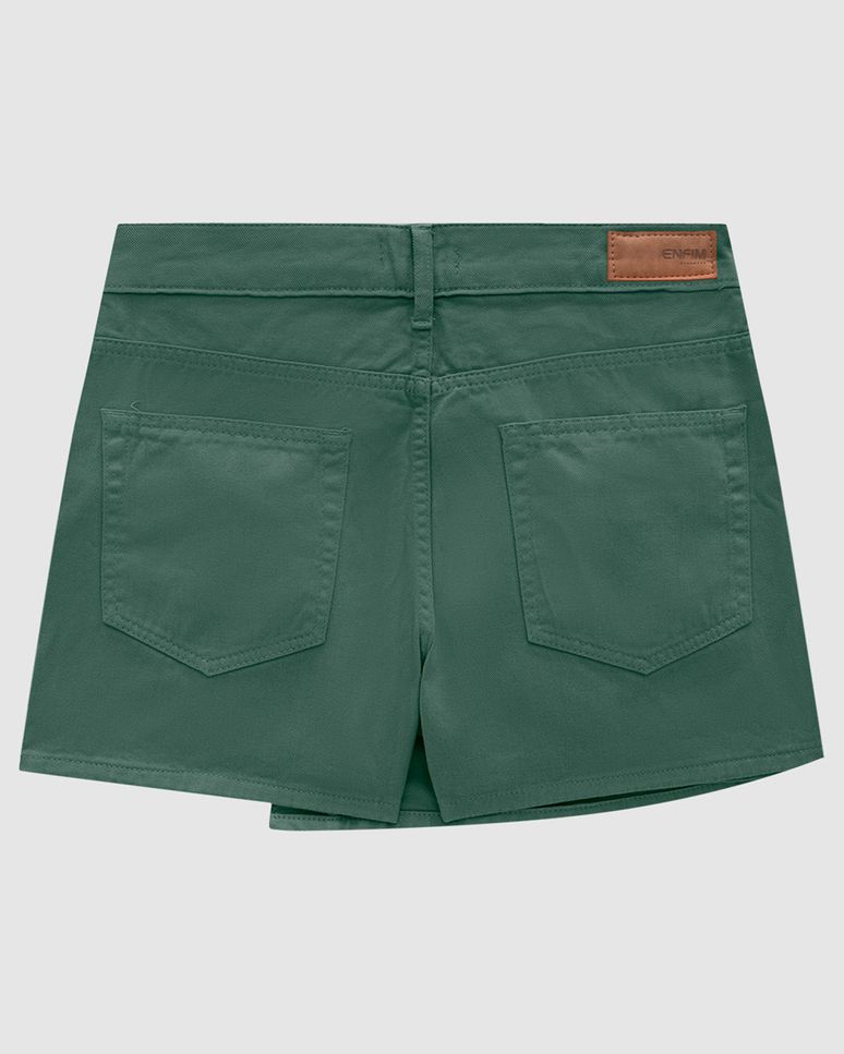 Shorts Saia Feminino Botões Frontais Em Sarja - ENFIM