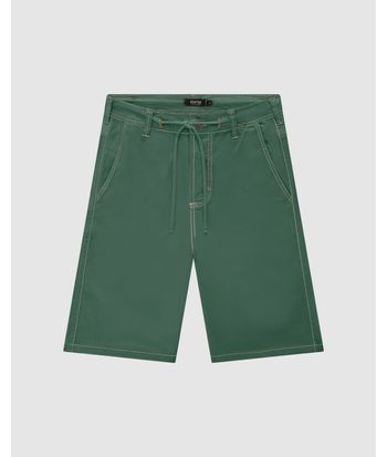 Bermuda Masculina Tradicional Cadarço Frontal Em Sarja Com Elastano - ENFIM