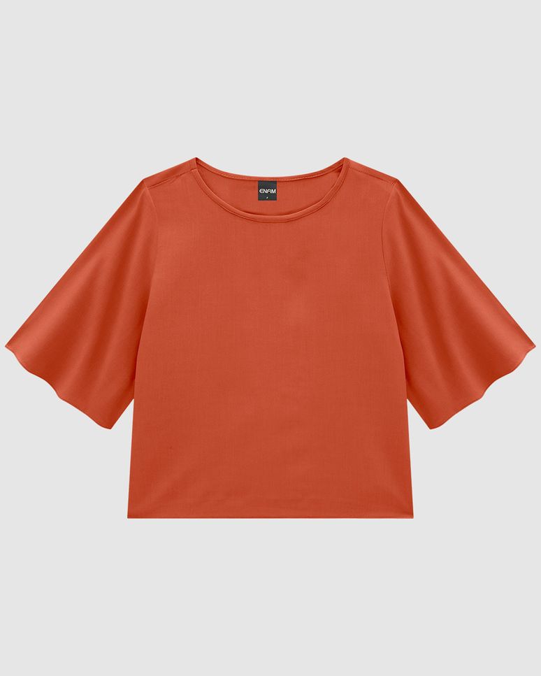 Blusa Box Feminina Manga 3/4 Em Viscose - ENFIM