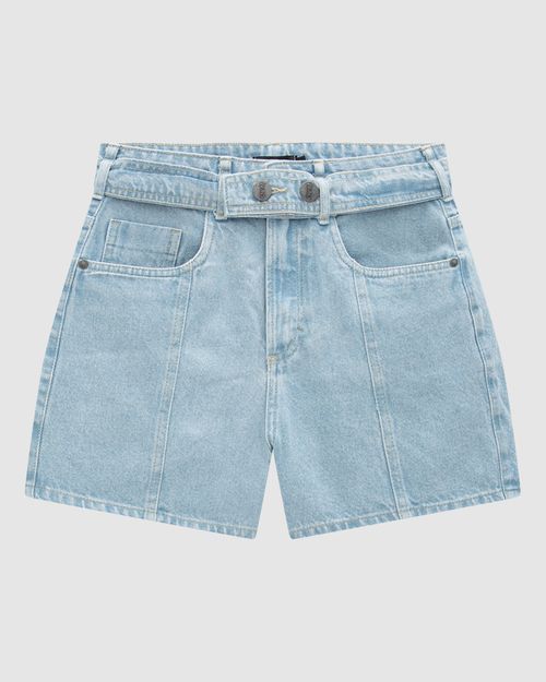 Shorts Feminino Mom Com Cinto Em Jeans 100% Algodão - ENFIM