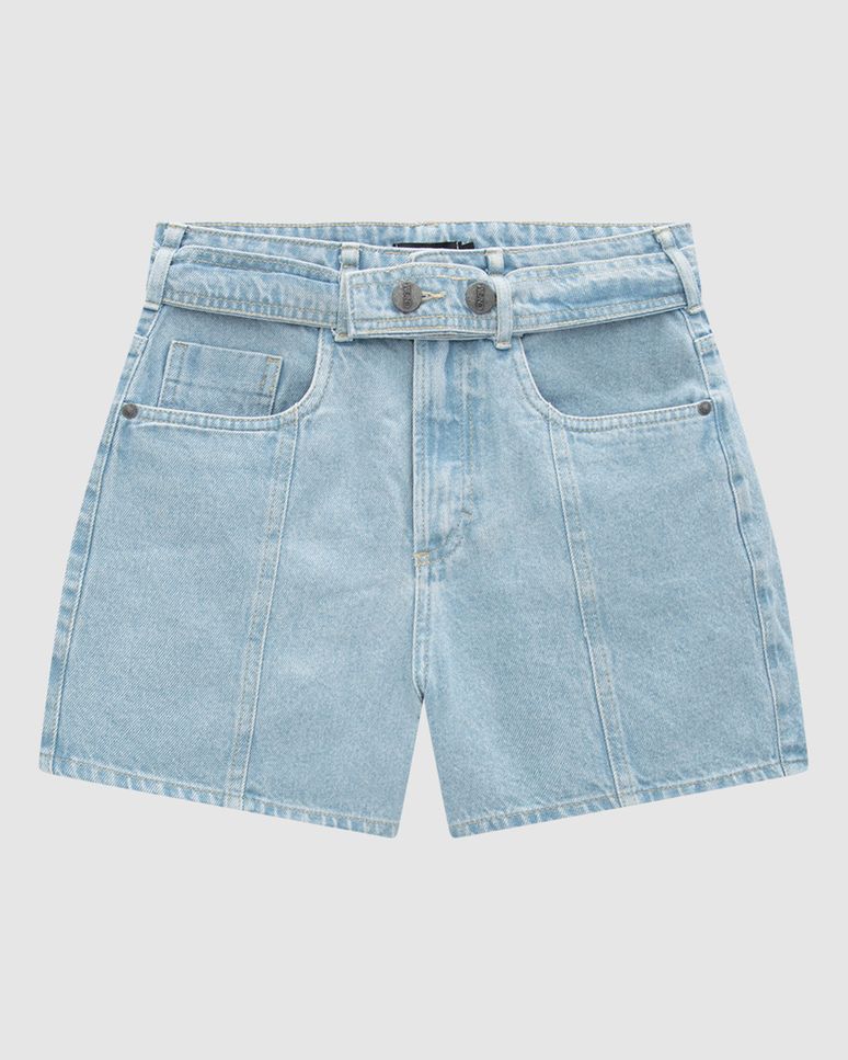 Shorts Feminino Mom Com Cinto Em Jeans 100% Algodão - ENFIM