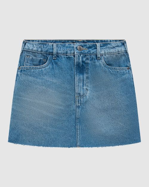 Shorts Saia Feminino Cintura Alta Em Jeans 100% Algodão - ENFIM