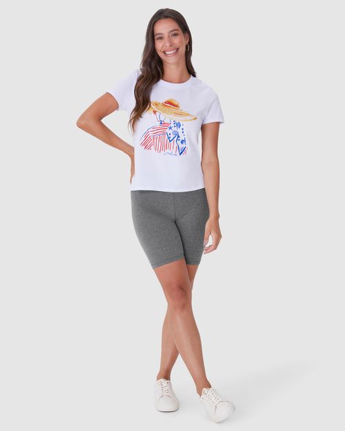 Bermuda Básica Feminina Ciclista Em Algodão