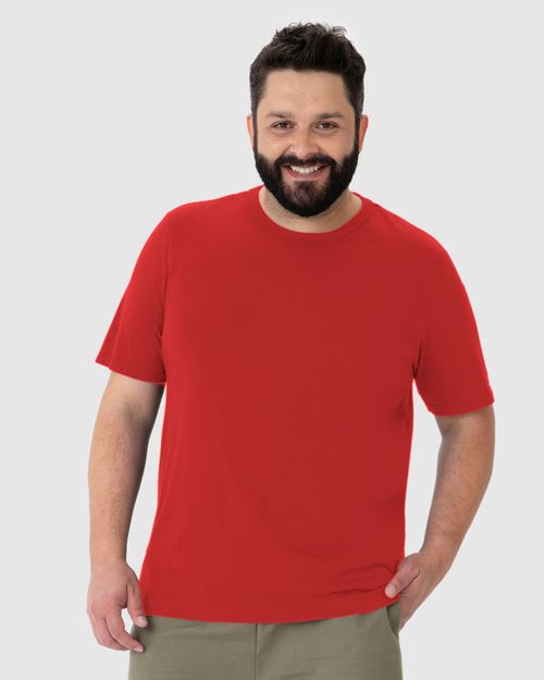 Camiseta Básica Masculina Plus Size Decote Redondo Em Algodão