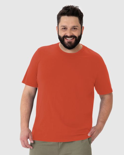 Camiseta Básica Masculina Plus Size Decote Redondo Em Algodão