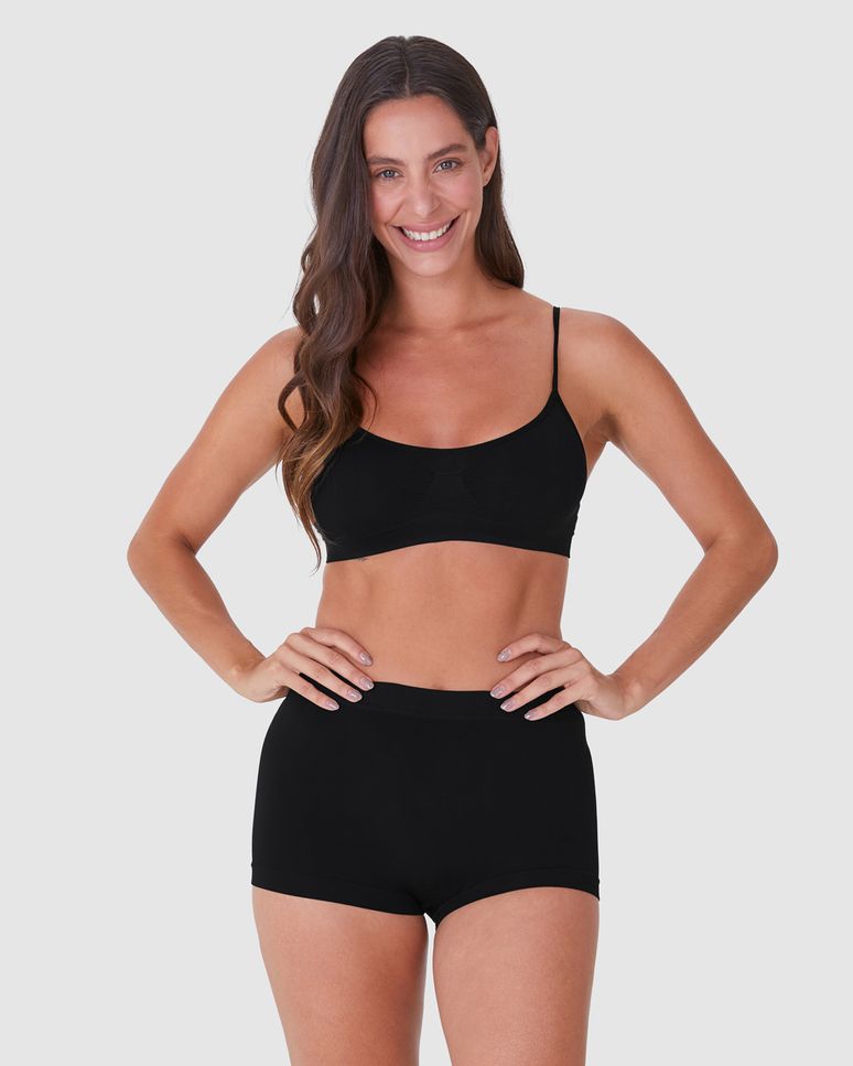 Calcinha Feminina Boxer Sem Costura Em Poliamida E Elastano
