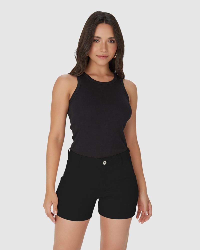 Shorts-Alfaiataria-Feminino-Em-Sarja-Com-Elastano