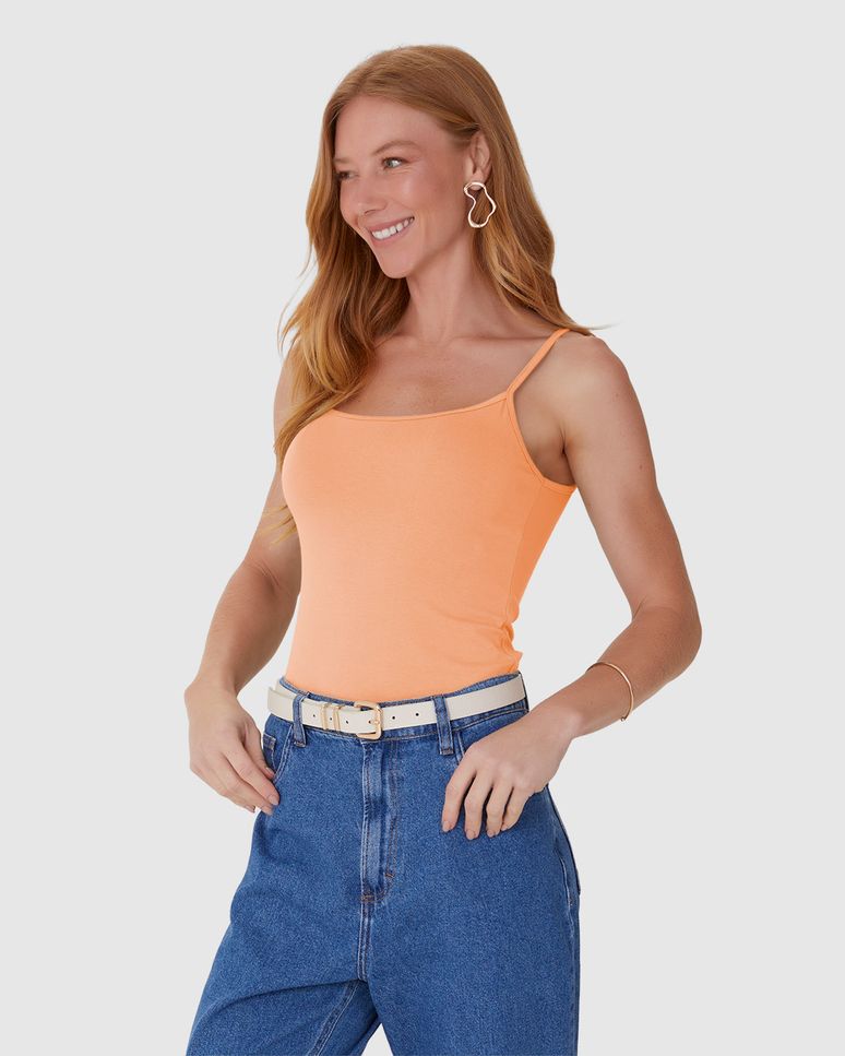 Regata Básica Feminina Alça Fina Em Algodão