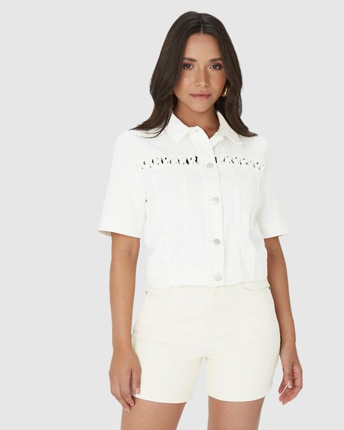 Shorts Feminino Mom Cintura Alta Em Sarja Com Elastano