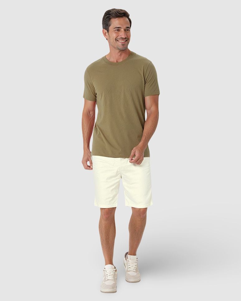 Camiseta Masculina Estampa Alto Relevo Em Algodão