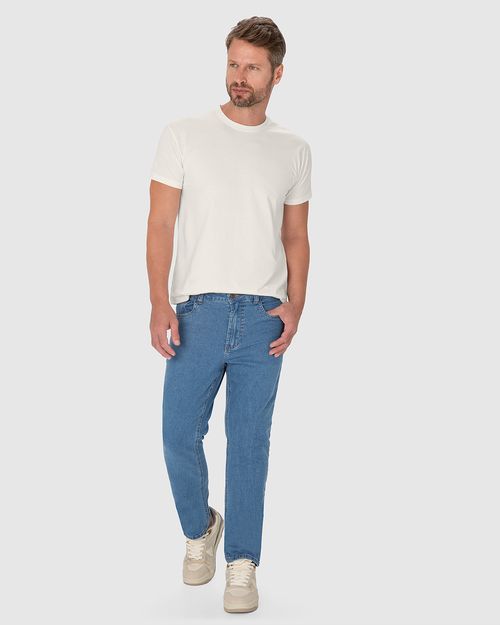 Calça Tradicional Masculina Cintura Média Em Flex Jeans