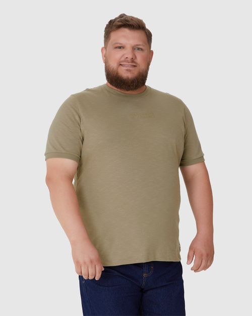 Camiseta Masculina Plus Size Bordado Disconnect To Connect Em Malha Flamê