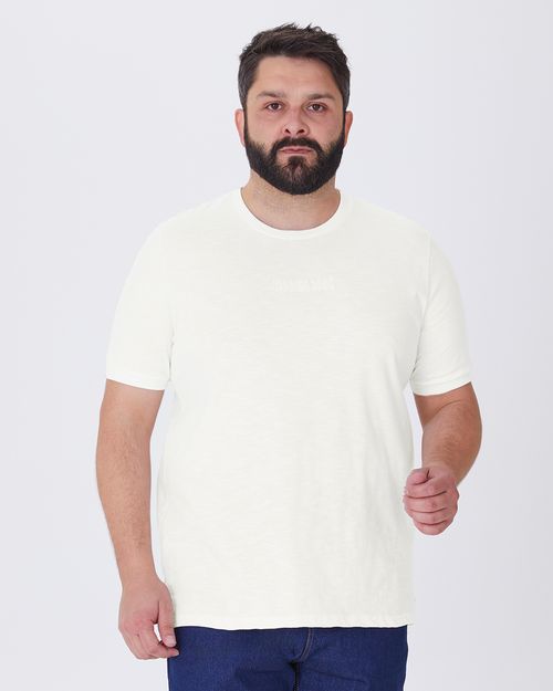 Camiseta Masculina Plus Size Bordado Disconnect To Connect Em Malha Flamê