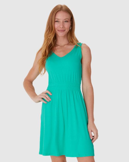 Vestido Feminino Decote V Em Malha Canelada De Viscose