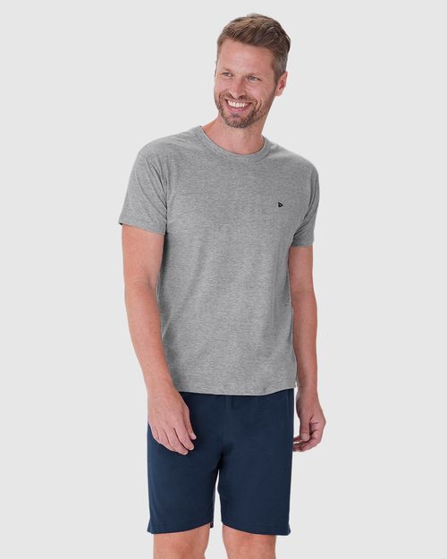 Pijama Masculino Camiseta E Shorts Em Algodão