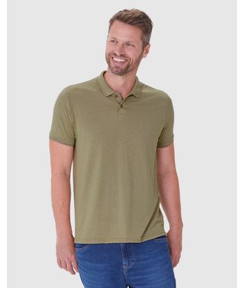 Camisa Polo Masculina Gola E Manga Retilínea Em Malha Texturizada