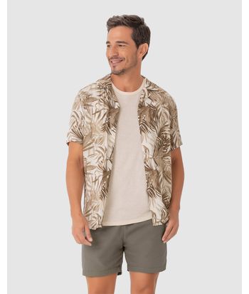 Shorts Masculino Slim Bolso Costas Em Algodão Sarjado